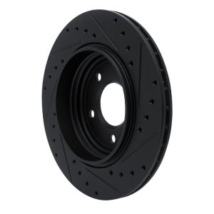 BMW 330CI Brake Rotor (1) - Rear Left - R1 Concepts - Drilled & Slotted - Black - `01-`06